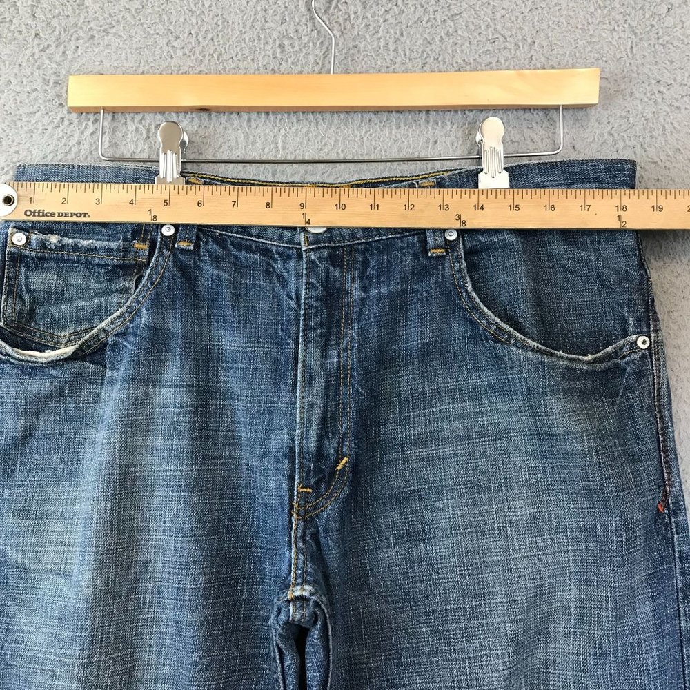 Vintage Levi’s Silver Tab Boot Blue Denim Jeans Size 36x30 Medium Dark Wash - Picture 5 of 10